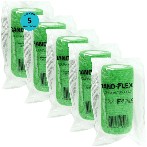 Atadura 10cm Verde Band-Flex Autoadesiva Para Animais Farex Kit Com 5 Atadura 10cm Verde Band-Flex Autoadesiva Para Animais Farex Kit Com 5